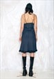 VINTAGE Y2K FRILLY DRESS IN BLUE LINEN