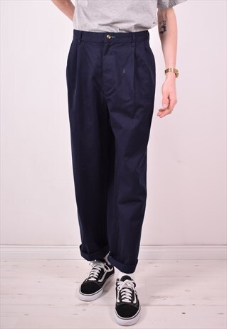TOMMY HILFIGER MENS VINTAGE TROUSERS W36 L32 BLUE 90S