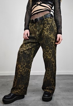 Petite leopard jeans animal print denim cheetah trousers