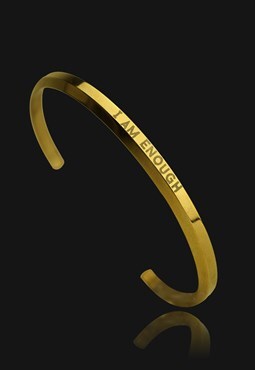  Affirmation 18k Gold Plated Cuff Bracelet