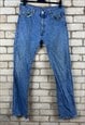 Blue Levi's 501 Straight Leg Denim Jeans W34