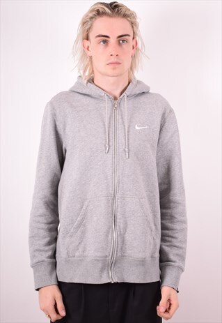 NIKE MENS VINTAGE HOODIE JACKET LARGE GREY 90S