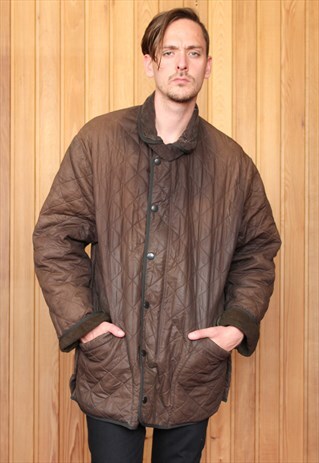 VINTAGE 1990S BARBOUR BROWN QUILTED COAT