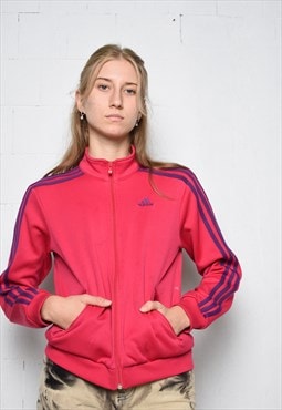 Vintage 90s ADIDAS sports tracksuit pink sweatshirt jacket