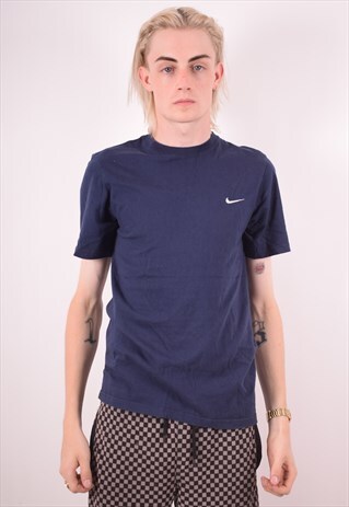 NIKE MENS VINTAGE T-SHIRT TOP SMALL BLUE 90S