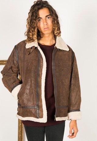 VINTAGE 80S AVIATOR LEATHER JACKET / R066