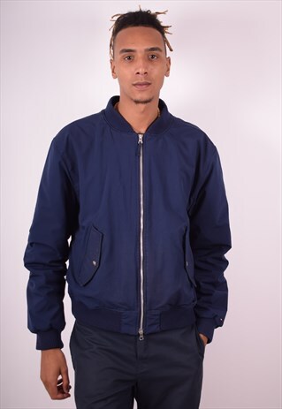 TOMMY HILFIGER MENS VINTAGE BOMBER JACKET XL BLUE 90S