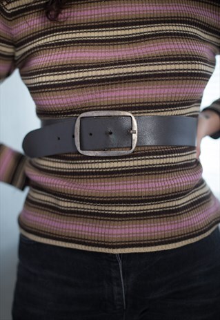 VINTAGE 60'S GREY LEATHER BELT