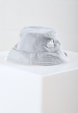 Reworked Vintage Adidas Bucket Hat in Grey Summer Festival