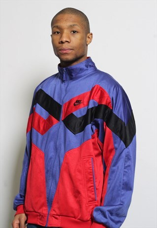VINTAGE NIKE TAPE LOGO TRACK JACKET PURPLE RED