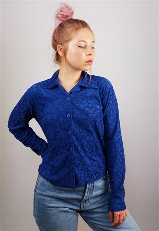 VINTAGE 80'S VELOUR LONGSLEEVED SHIRT