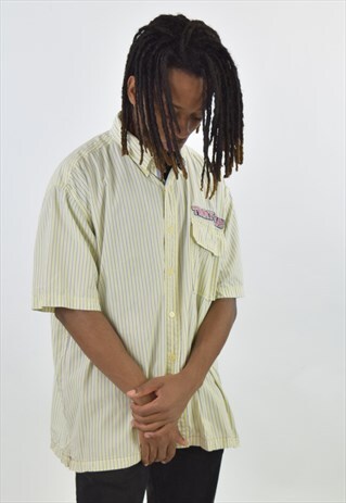 VINTAGE YELLOW BLUE TOMMY JEANS HILFIGER STRIPED SHIRT