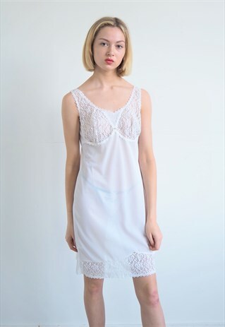 SLIP DRESS WITH LACE INSERT