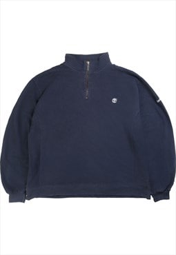 Vintage  Timberland Sweatshirt Quarter Zip Heavyweight Navy