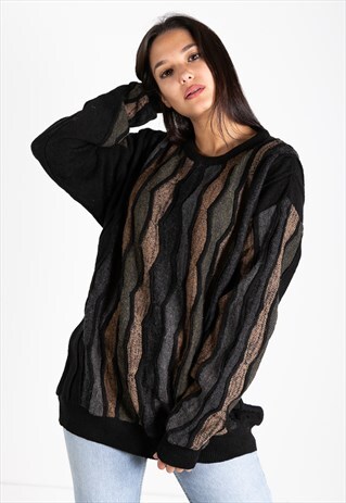 VINTAGE 80S COOGI STYLE KNITTED JUMPER / S0027