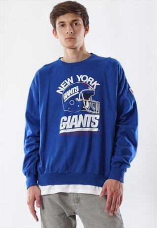 VINTAGE GIANTS NEW YORK 1975 NFL CREW NECK 90S BLUE