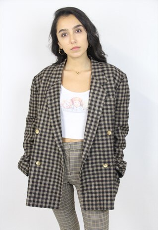 VINTAGE 90S ARMANI BROWN PATTERNED BLAZER