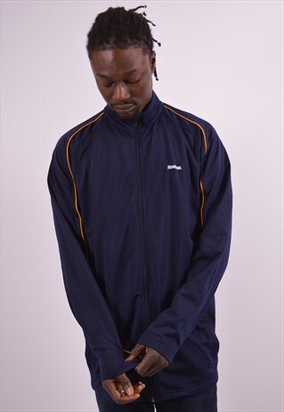VINTAGE REEBOK TRACKSUIT TOP JACKET NAVY BLUE