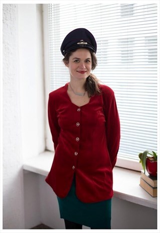 VINTAGE 80'S RED VELVET JACKET