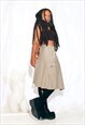 Vintage Y2K Cargo Skirt w Bows in Beige Linen