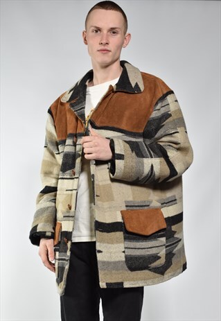 VINTAGE AZTEC SHEEPSKIN JACKET