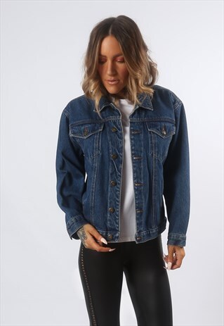 DENIM JACKET OVERSIZED FITTED SETTLER VINTAGE UK 12 (GF4I)