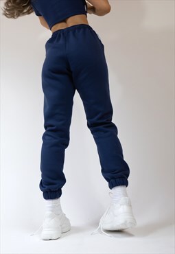 Navy High Waisted Joggers Pea St