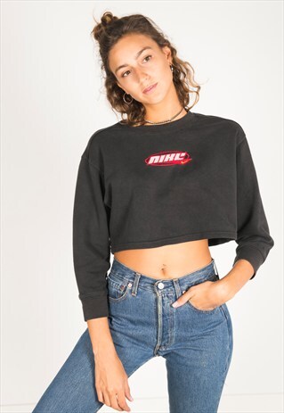 VINTAGE 90S USA CROP SWEATSHIRT/ R047