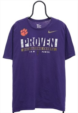 Retro Nike Clemson Tigers Graphic Purple TShirt Womens