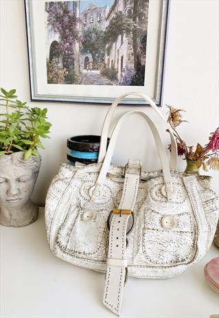 VINTAGE Y2K 00S JAMIN PUECH DISTRESSED SHOULDER BAG