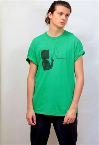 1990'S VINTAGE ALBERT EINSTEIN QUOTE PRINT T-SHIRT IN GREEN