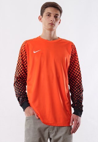 VINTAGE NIKE SHIRT 90S SOCCER ORANGE LONG SLEEVE
