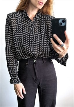 Chiffon Cute  Printed Shirt / Blouse - Large 