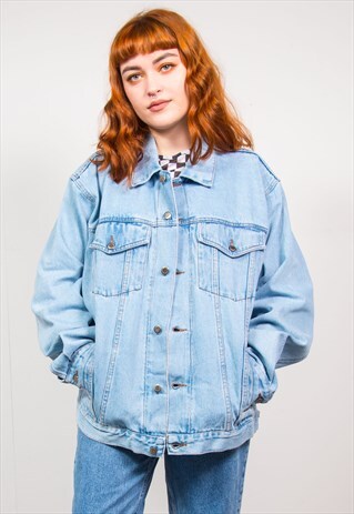 VINTAGE 90'S LIGHT BLUE WRANGLER OVERSIZED DENIM JACKET