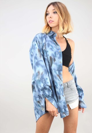 VINTAGE OVERSIZED LONG SLEEVE PATTERNED SHIRT