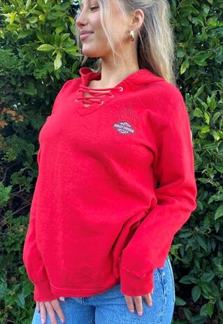 HARLEY-DAVIDSON RED JUMPER WITH HOOD