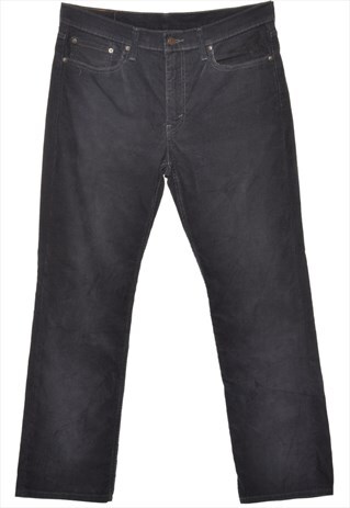 BEYOND RETRO VINTAGE LEVI'S NAVY CLASSIC CORDUROY TROUSERS -