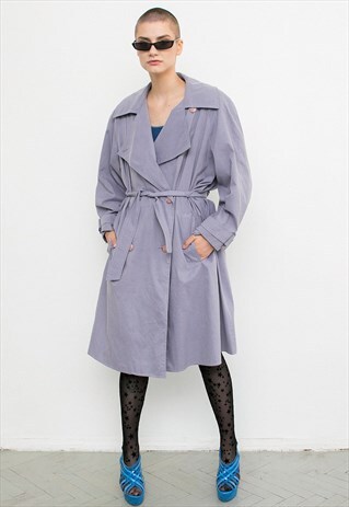 VINTAGE LIGHT VIOLET LILAC TRENCH COAT
