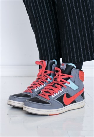 VINTAGE GREY RED NIKE HI TOP TRAINERS