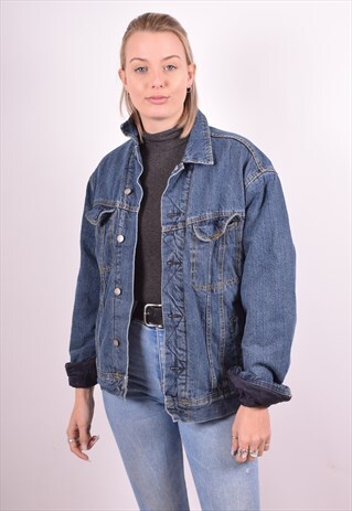 LEE WOMENS VINTAGE DENIM JACKET MEDIUM BLUE 90S