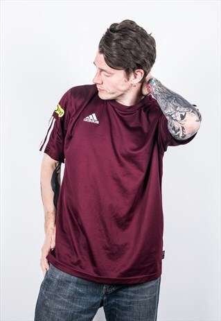 ADIDAS VINTAGE 1990S MAROON SPORTS T-SHIRT