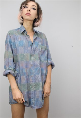 VINTAGE 80S/90S OVERSIZED PATTERNED SHIRT
