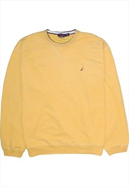 Vintage 90's Nautica Sweatshirt Heavyweight Crew Neck Yellow