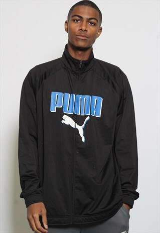 VINTAGE PUMA LOGO TRACK JACKET BLACK