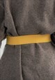 VINTAGE 80'S YELLOW STRETCHY PEACOCK BUCKLE BELT