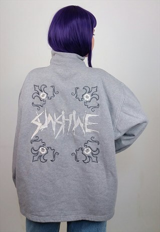 VINTAGE 80'S OVER-SIZED HIGH NECK JUMPER / SWEATSHIRT