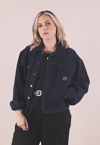 VINTAGE 90S INDIGO NAVY BLUE DENIM JACKET /A20029