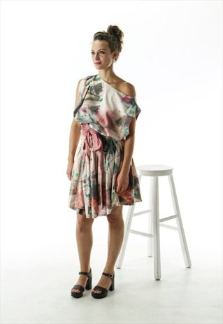 MIDI ABSTRACT DRESS / SLEEVELESS DYED DRESS
