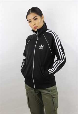 VINTAGE ADIDAS EQUIPMENT BLACK ZIP-UP JACKET