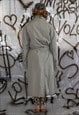 90'S VINTAGE CLASSIC PADDED DETECTIVE TRENCH COAT IN BEIGE